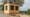 Kassencontainer mit Holzfassade