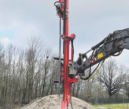 Hammer-Bohrlafette im Sprengeinsatz