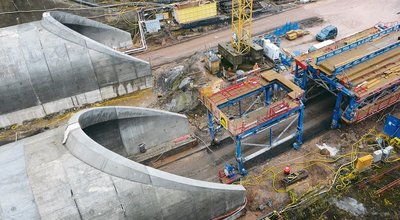 Monolithische Stahlbetonschächte für Hirschhagen-Tunnel genutzt