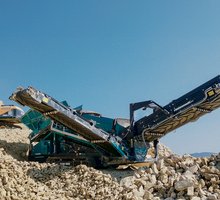 Großzügig dimensionierte Siebkastenwelle Powerscreen Siebanlagen Erdbau und Grundbau