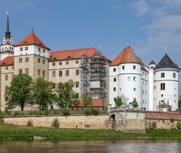 Fassade von Schloss Hartenfels wird saniert